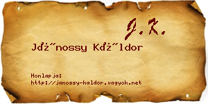 Jánossy Káldor névjegykártya
